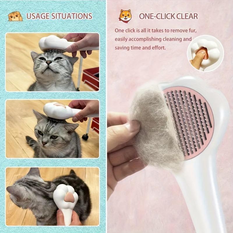 Pet Hair Remover Massage Comb - Self-Cleaning Brush for Dogs & Cats